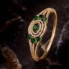 Saraf Jewellery, Gold Plated With Green American Diamond Studded Handcrafted Designer Bracelet For Women & Girls (Free Size)