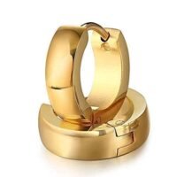 Earrings for Men and Boys | Fashion Gold Plated Smooth Finished