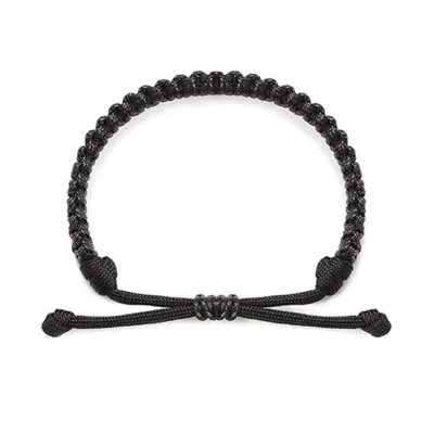 Bracelet for Men and Boys | 2 Pcs Combo of Black Nylon and Lava Rock Beads Bracelet (Combo) - Image 4