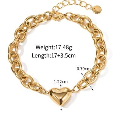Heartfelt - Gold Loose Bracelet - Image 5