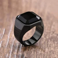 Black Rings For Men | Pack of 1 Stainless Steel Men Ring