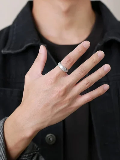 Silver Rings For Men | Pack of 1 Stainless Steel Men Ring - Image 4