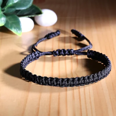 Bracelet for Men and Boys | 2 Pcs Combo of Black Nylon and Lava Rock Beads Bracelet (Combo) - Image 5
