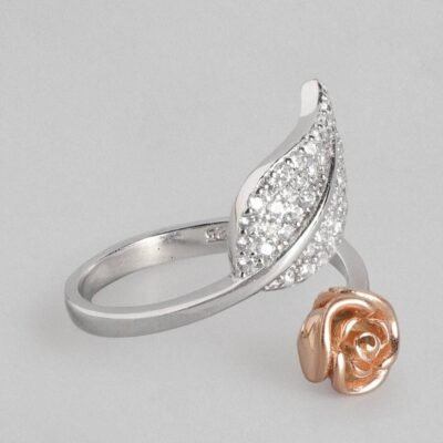 Rose Leaf 925 Silver Ring - Image 4