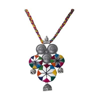 Handicraft 3 Mirror Work Jewellery Set with Multicolored - Image 2