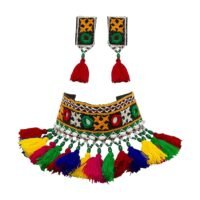 Kutchhi Bharat Embroidery Work CHOKER NECKLACE SET with EARRINGS for Girl