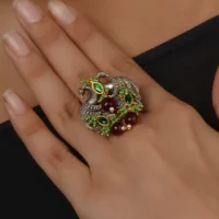 Green Color Tribal Ring - EK-SFRNG153A