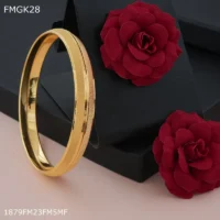 Parallel lines Punjabi gold plated Kada