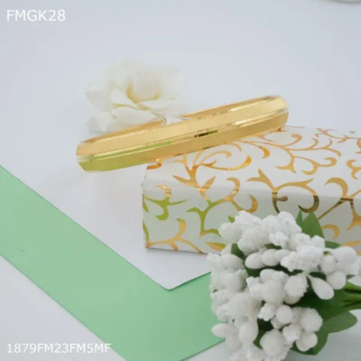 Parallel lines Punjabi gold plated Kada - Image 4