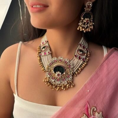 Multi Colour Antique Necklace Set - Image 2