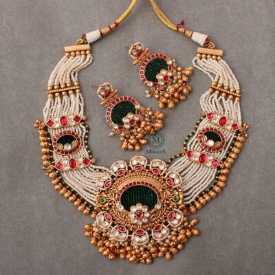 Multi Colour Antique Necklace Set - Image 3