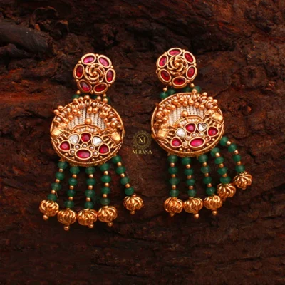 Rhysika Multi Colour Antique Long Necklace Set - Image 4