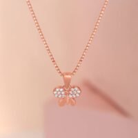 Minimalist Butterfly Rose Gold Plated 925 Sterling Silver Pendants