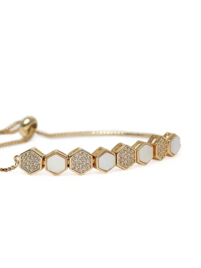 Adjustable Hexagon Charm Bracelet - Image 4