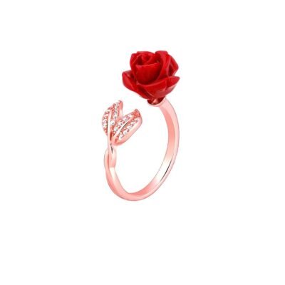 925 Silver Rose Gold My Floral Ring, Adjustable - Image 4
