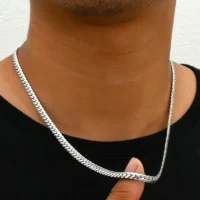 Simple Style Solid Color Stainless Steel Men's Bracelets Necklace
