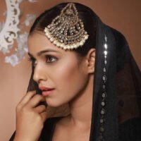 Gold-Plated Kundan Studded Jhumar Passa Head Jewellery