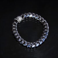 Iced Out 8mm CZ Cuban Link Bracelet - Men's Hip Hop Jewelry in White Gold