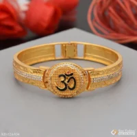 Om Superior Quality Hand-Finished Design Gold Plated Kada for Men