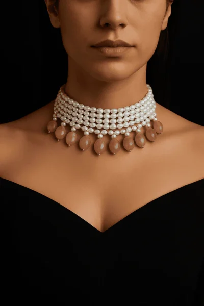 Real pearl Simon semi precious Necklace