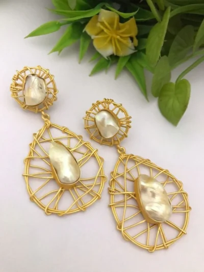 Kavya real pearl Earrings - Image 3