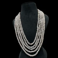 5 layer fresh water pearl mala