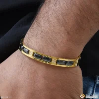 Latest Design Black & Golden Color Ceramic & Steel Kada for Men - Style B121